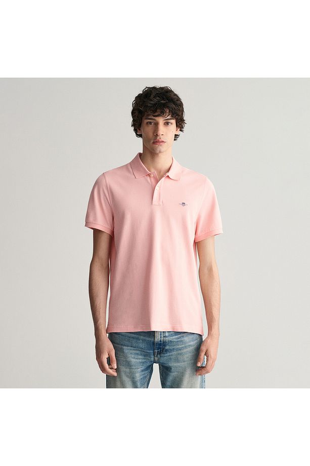 Erkek Pembe Regular Fit Logolu Polo - 1