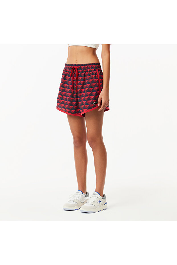 Kadın Baskılı Kırmızı Şort - 2