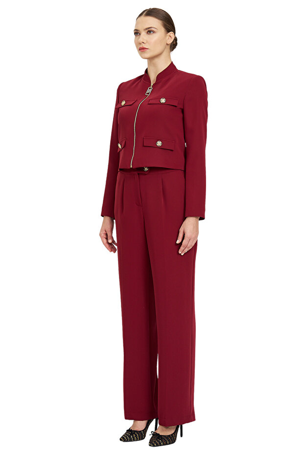 Fermuarlı Crop Ceket - 2