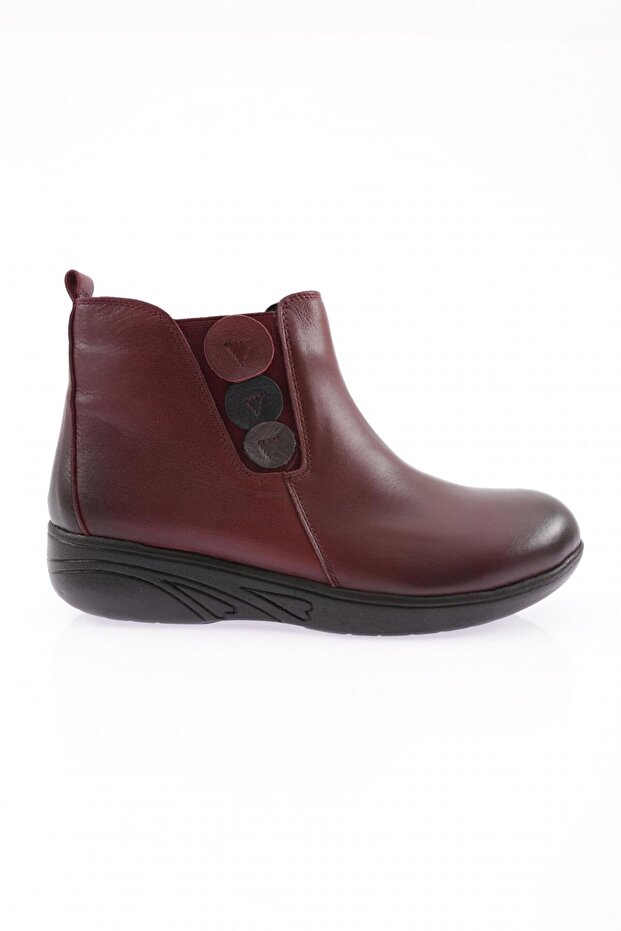 Burgundy Genuine Leather Women's Sneakers - 38213217