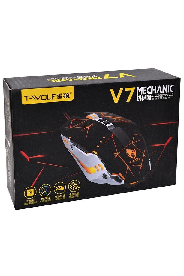 V7  MEKANİK OYUNCU MOUSE /Uyumlu 7 PROGRAMLANABİLİR TUŞ/RGB LED IŞIK / 4800 dpi - 3