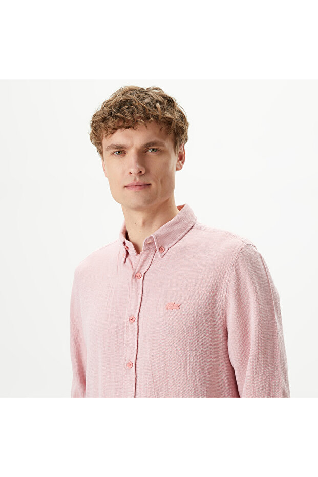 Erkek Regular Fit Pembe Gömlek - 5