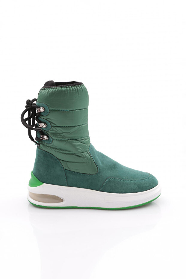 Kadın Bağcıklı Kalın Taban Paraşüt Bot Yeşil 214223137 - 1