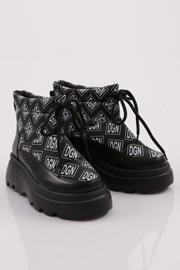 Kadın Kalın Taban Ip Detaylı Paraşüt Bot Siyah 15299233118 - 2