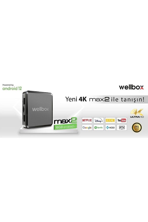 WELLBOX MAX2 Android TV BOX Wi-Fi Bluetooth HDMI Uydu Alıcısı - 2
