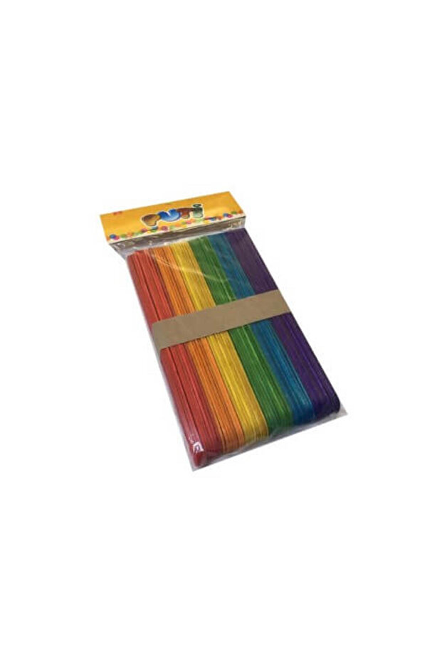 Wooden 50 Colorful Big Tongue Sticks / 4605