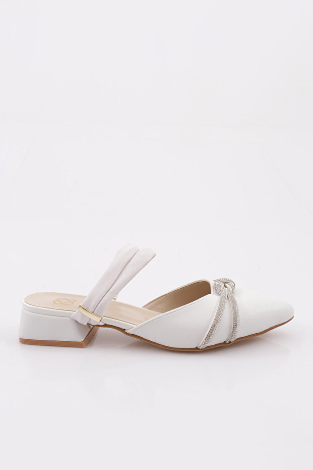 White Stone Detailed Women's Ballerinas 61032328