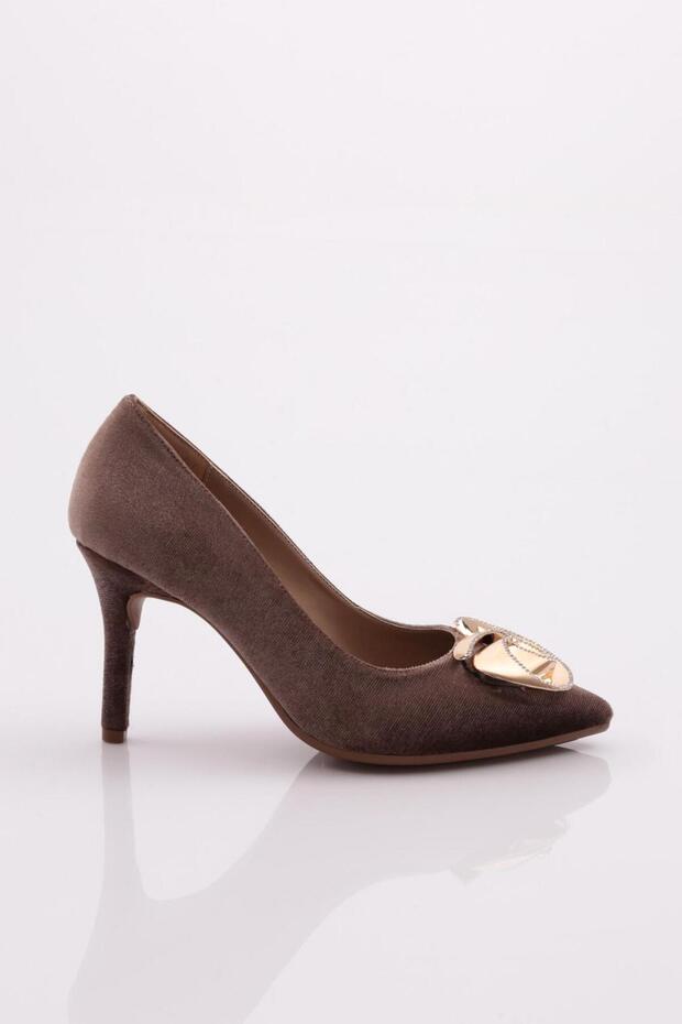 36090 Women's Rose Detail Heeled Shoes