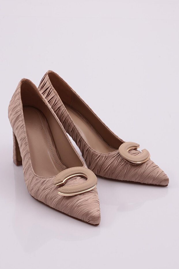 Pantofi cu toc pentru femei, satin nude 451512821 - 2
