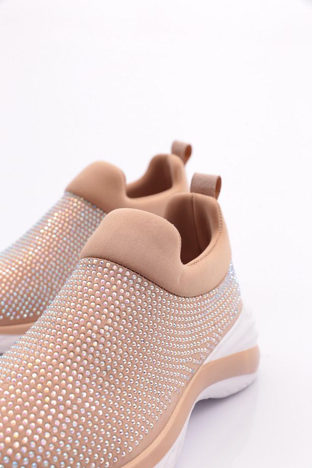 Kadın Kalın Taban Bağcıklı Sneaker Ayakkabı Bej 84133410 - 4