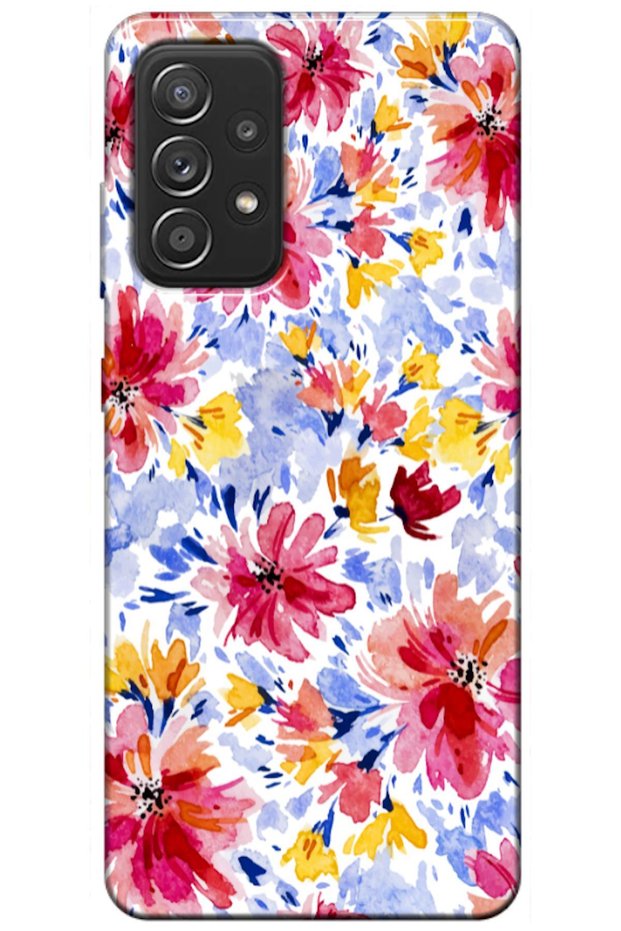 Samsung Galaxy A72 5g Compatible Case Spring Flowers 7 Silicone Case (Printed)