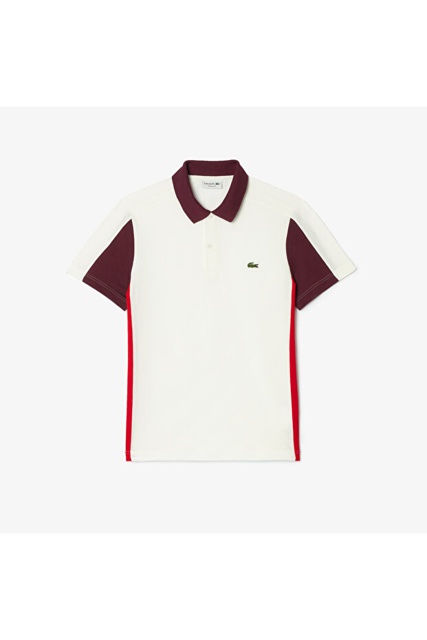 Erkek Regular Fit Renk Bloklu Beyaz Polo - 4