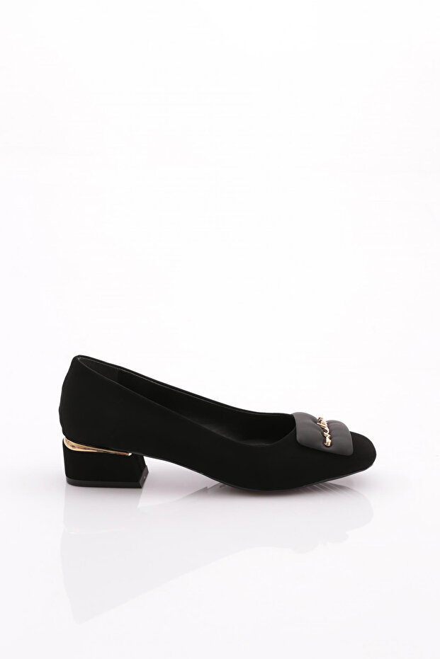 4886 Women's Square Buckle Heeled Shoes