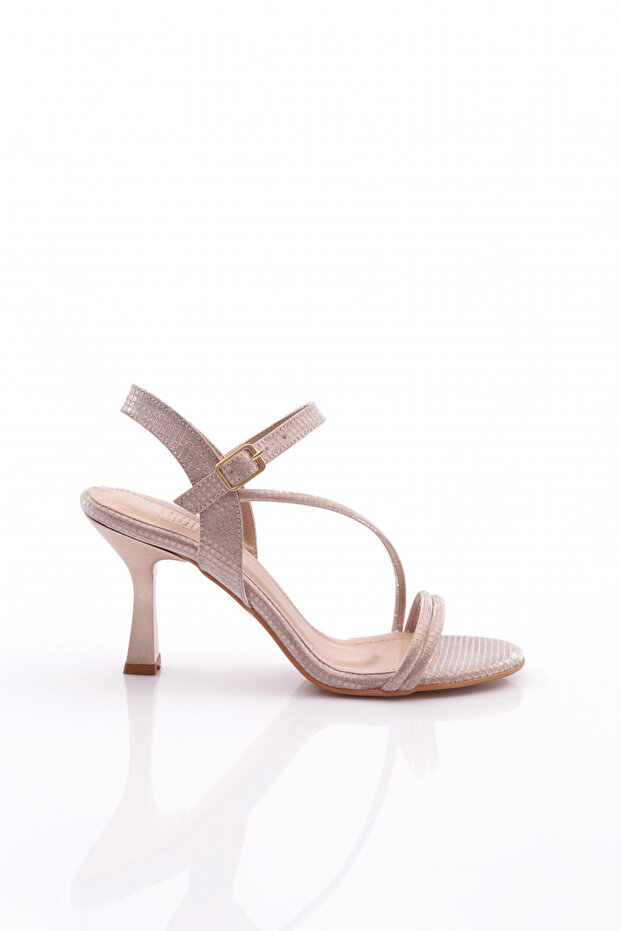 Women's Ankle Strap Heeled Shoes Rose Crocodile 10223534