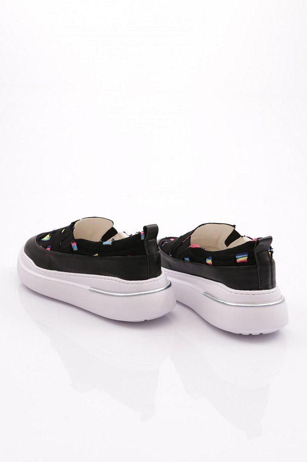 Kadın Lastikli Sneaker Ayakkabı Siyah Kot 16835105 - 3