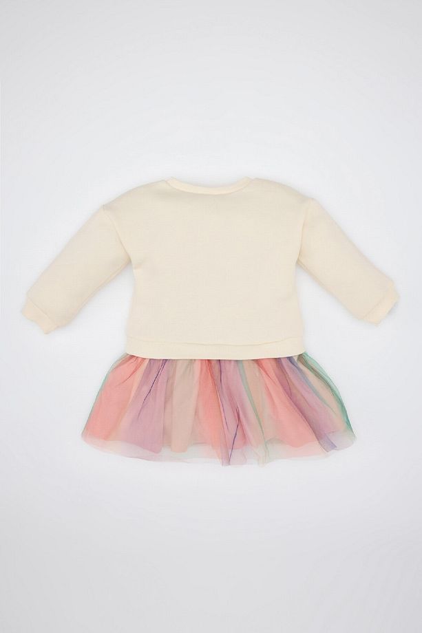 Kız Bebek Unicorn Baskılı Uzun Kollu Kalın Tütülü Sweat Elbise D5621a524wn - 5