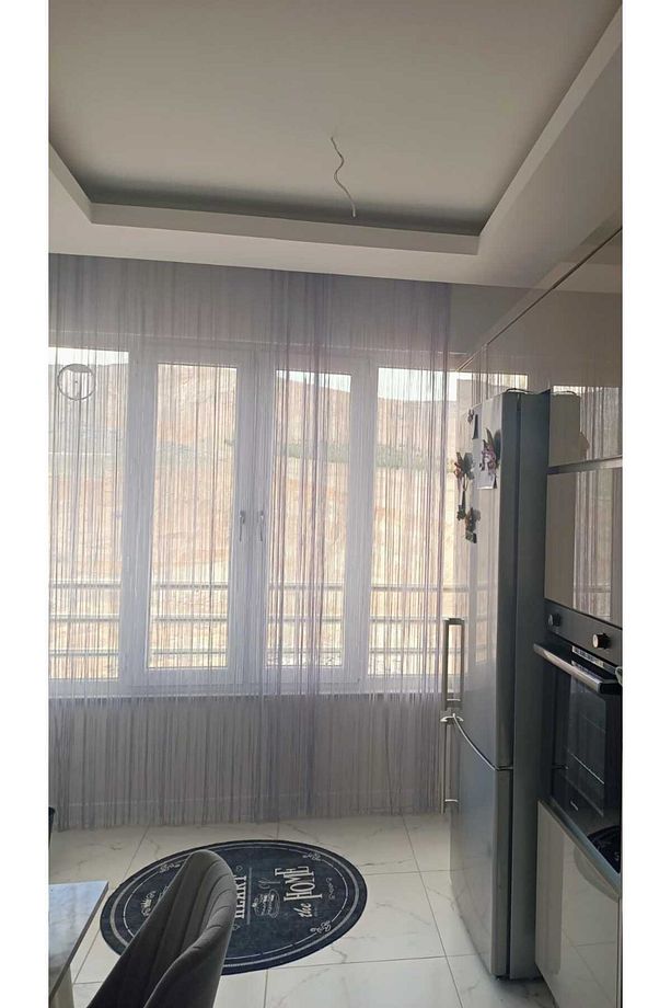 İP MODEL BEYAZ RENK İP PERDE 180 Cm En 280 cm Boy  2 mm şeritler halinde hazır ip perde - 8