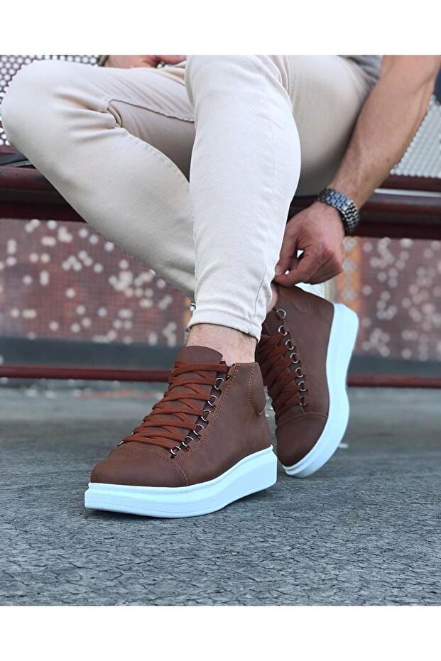 Wg032 Taba Bağcıklı Sneakers Yarım Bilek Bot - 2