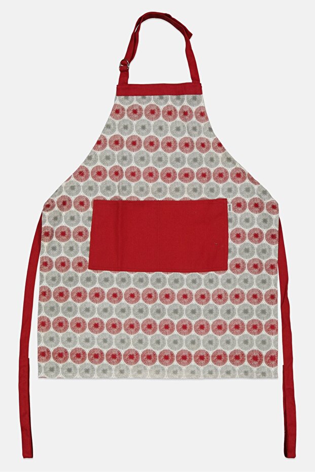 مئزر مطبخ قابل للتعديل بطباعة كاملة، رمادي - 1