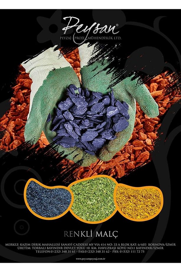 Sarı Renkli Malç 40 Litre 2-5 Cm Renkli Ağaç Kabuğu Renkli Ağaç Yongası Bahçe Dekor Peyzaj Mulch - 8