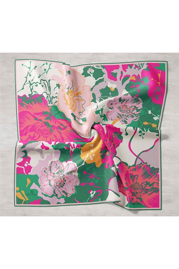 Tivil Ipek Eşarp 11437-23 Pembe Karışık Desen - 6