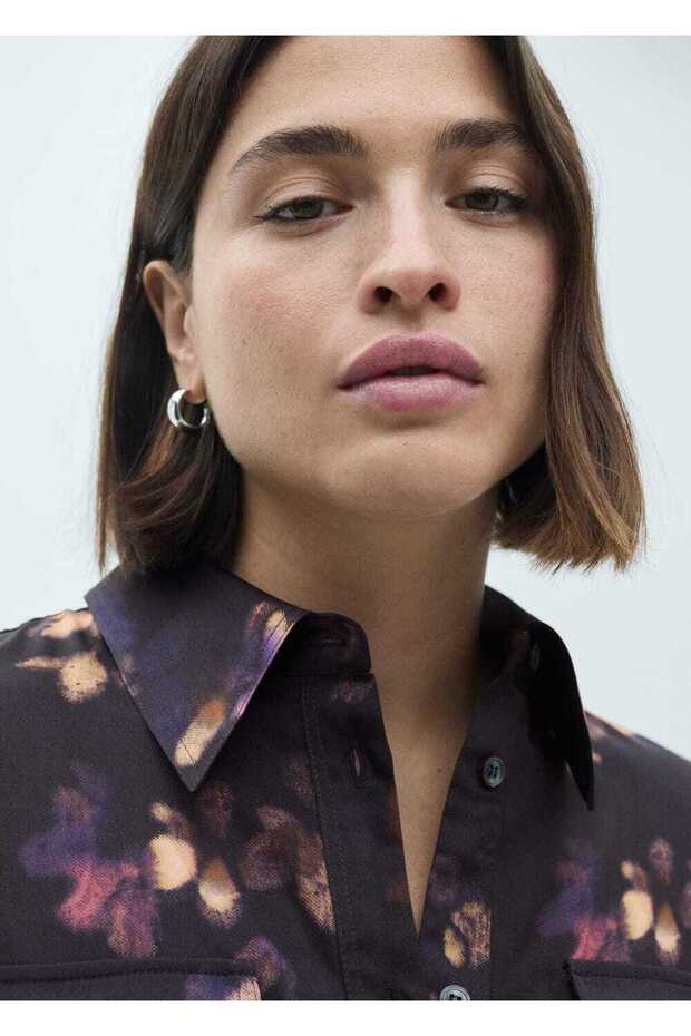 Desenli Gömlek Elbise - 5