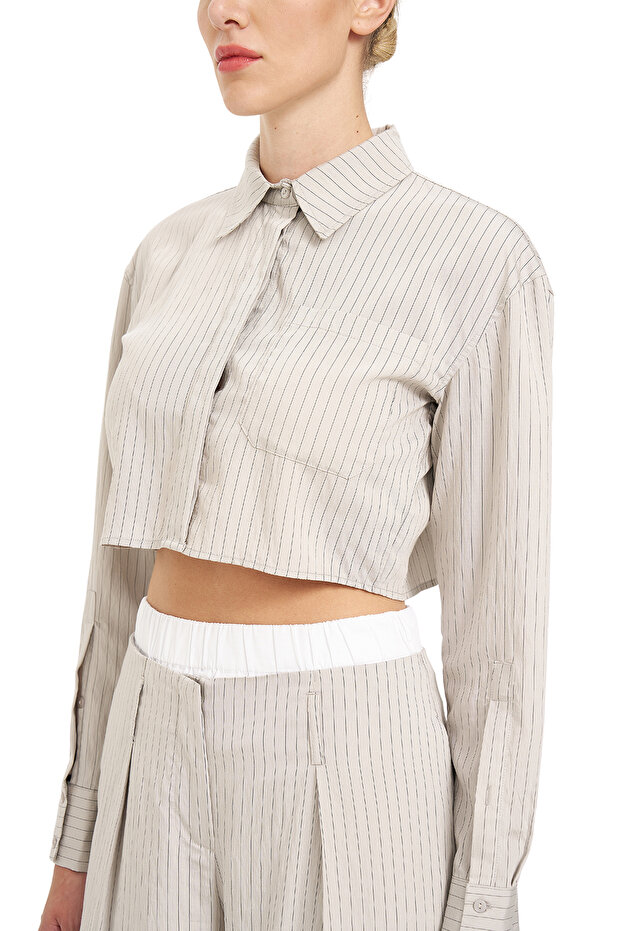 Tek Cepli Crop Gömlek - 5