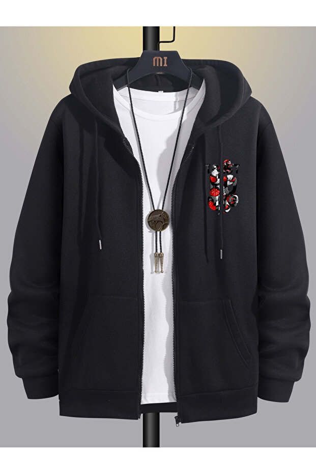 Men's Winter Red White Black Sweatshirt Tracksuit Combination Suit Bottom Top