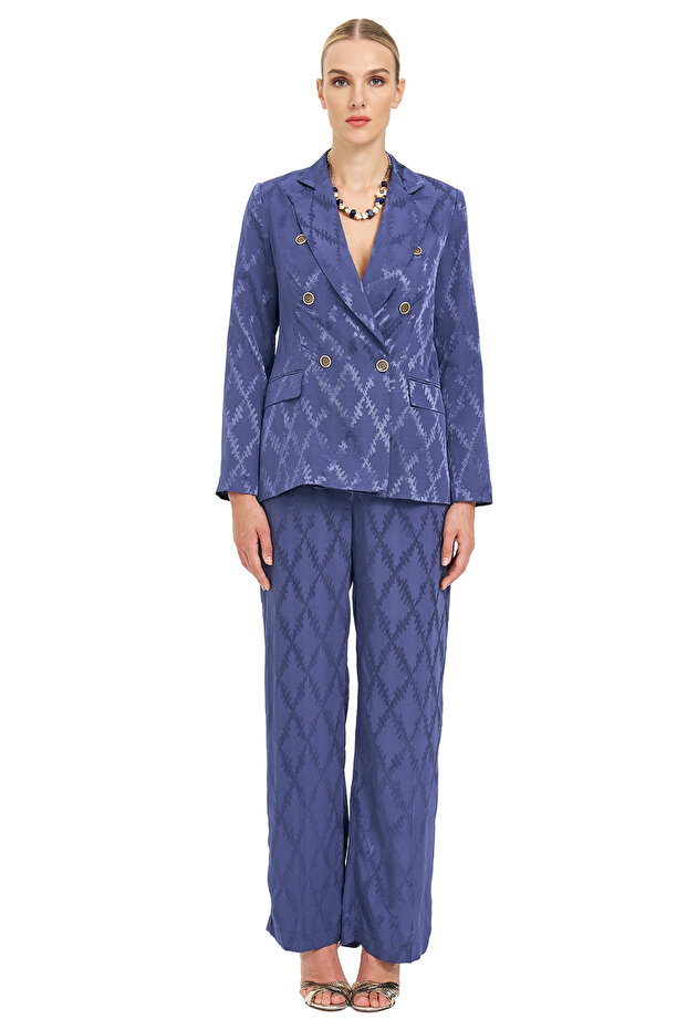 Desenli Kruvaze Ceket - 2