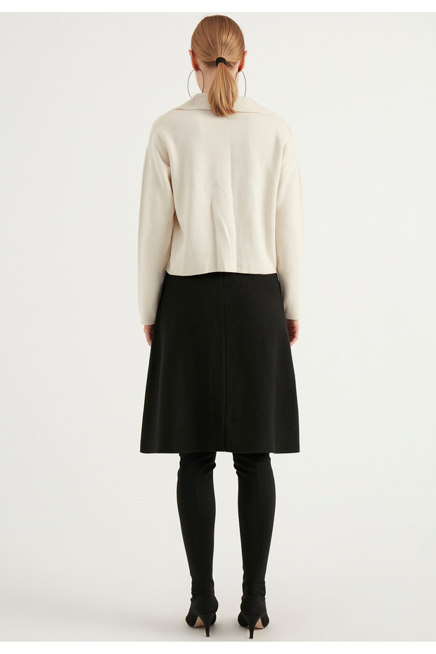Wool-Looking Midi Skirt - 5