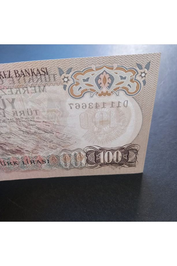 3996367e2260ea2c4e D11 Serisi 6.Emisyon 100Türk Lirası ÇİL eski kağıt para - 2