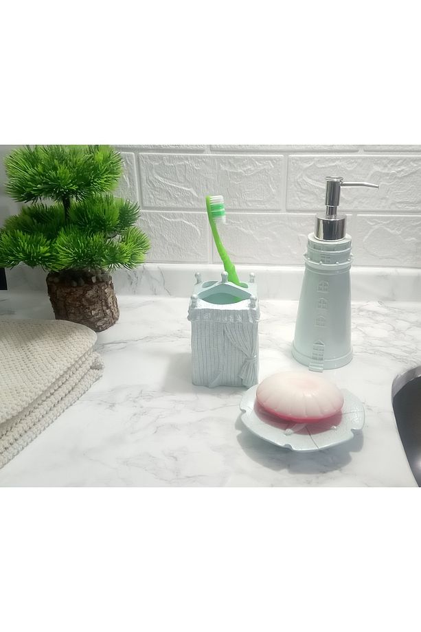 Deniz Feneri Mavi Model 3 Lü Banyo Seti - 2