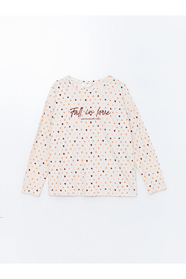 Bisiklet Yaka Desenli Kadın Pijama Takımı - 6