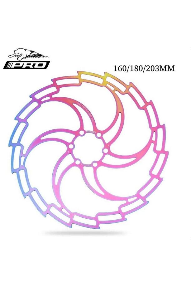PRO 160 mm Bukalemun Rotor Bisiklet Disk Fren Rotoru 160mm 6 Vida MTB Ultra Hafif Rainbow Rotor - 4