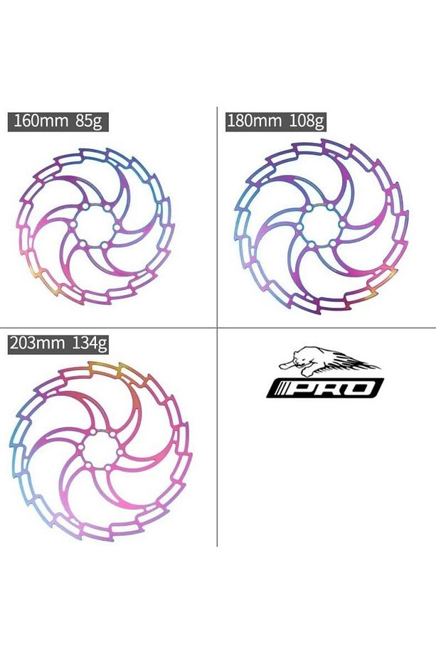 PRO 160 mm Bukalemun Rotor Bisiklet Disk Fren Rotoru 160mm 6 Vida MTB Ultra Hafif Rainbow Rotor - 5