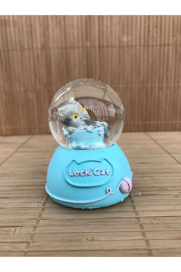 ışıklı sevimli kedi kar küresi - 3