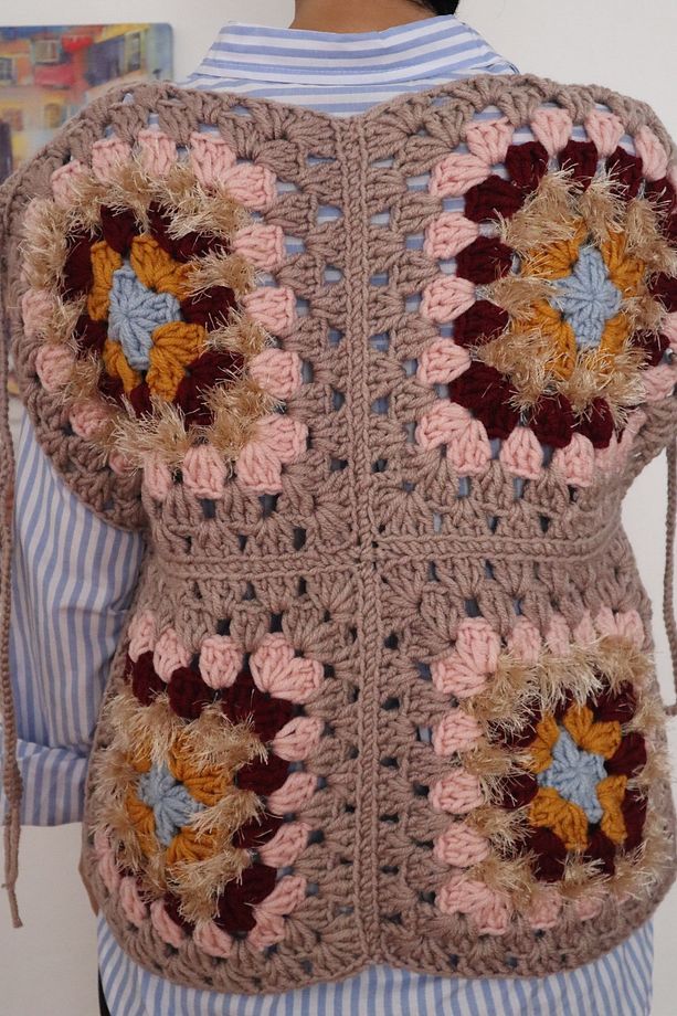 EL ÖRGÜSÜ HIRKA YELEK / MOTİFLİ YELEK HIRKA / HIRKA - 6