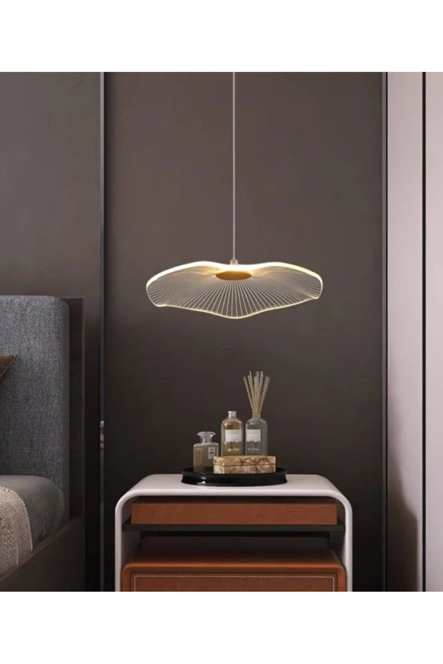 Luxury Exclusive Tekli Sarkıt Led Avize Jellyfish Gold Sarı Ledli Avize 18 Cm Çap - 2