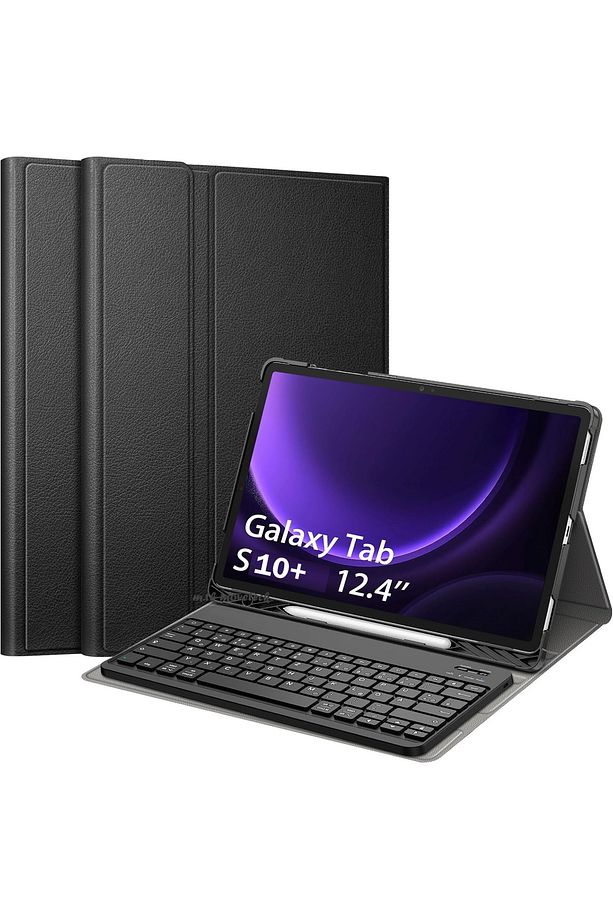 Galaxy Tab S10+ Plus 12.4"Uyumlu Klavyeli Kalem Bölmeli Bluetooth Özellikli Stand Türkçe SM-X820 - 1