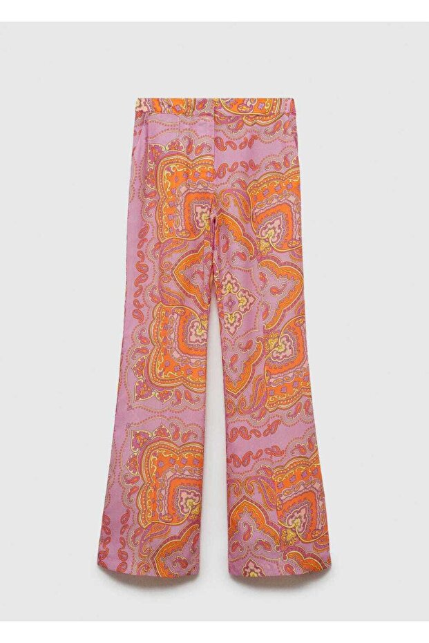 Desenli lyocell pantolon - 2