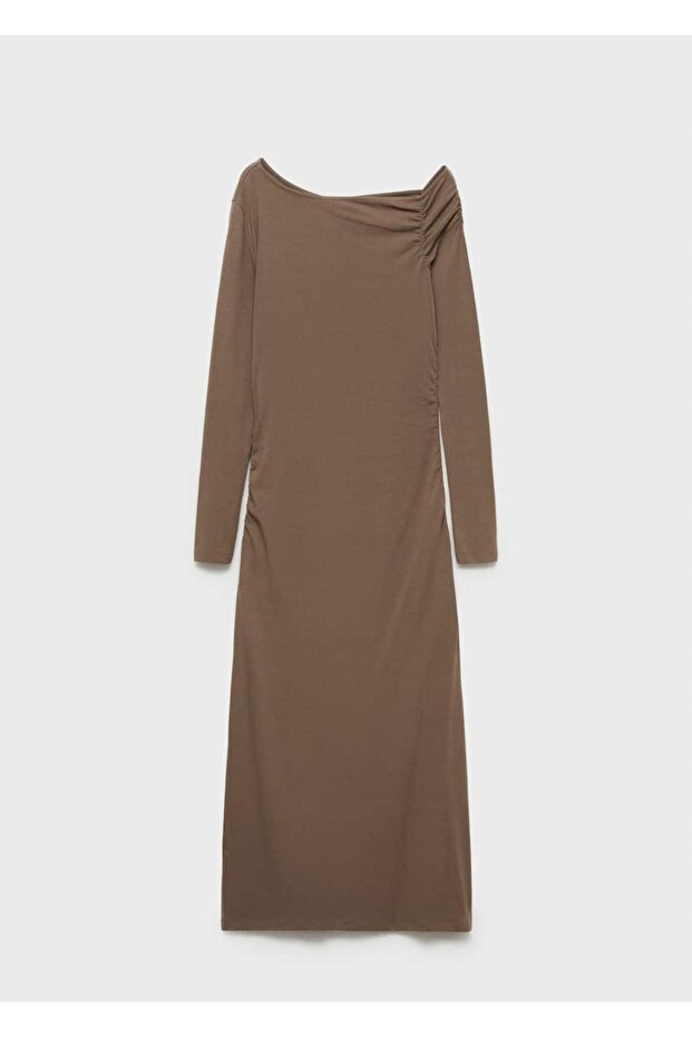 Yırtmaçlı Asimetrik Elbise - 3