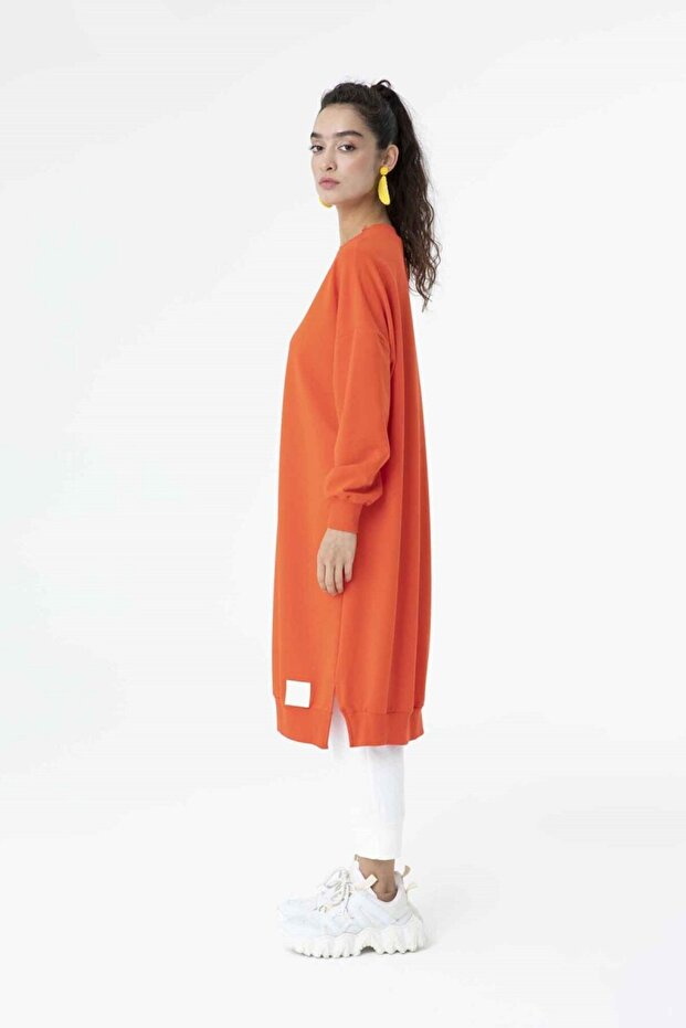 2 Ip Kumaş Uzun Boy Basic Sweatshirt - 4