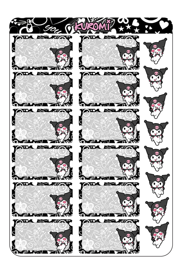 A4 Kuromi Notebook Label - 1 Sheet