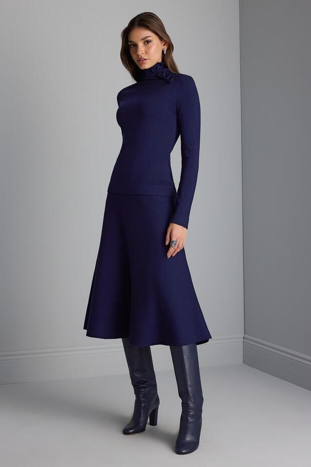 Kloş Midi Triko Etek - 3