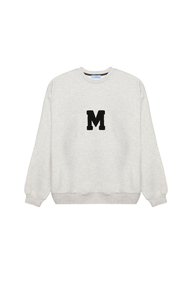 Nakış Harf Baskılı Sweatshirt Gri - 2