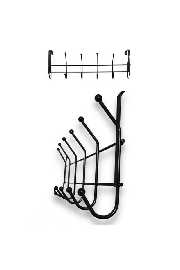 Siyah Kapı Arkası Askılığı 12 Kancalı Kapı Askılığı - 3