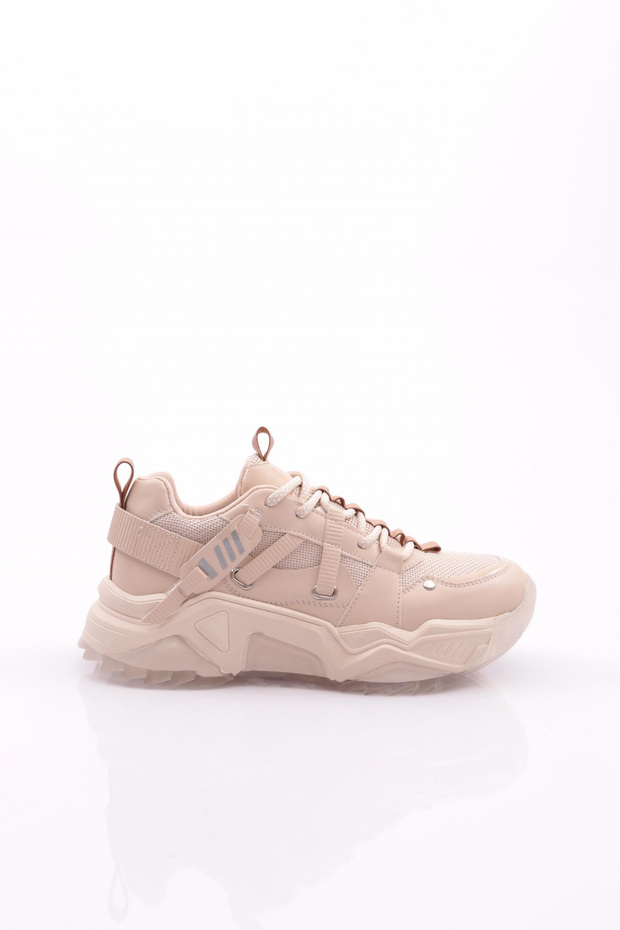 Women's Lace-Up Sneaker Shoes Beige Rose 762713138