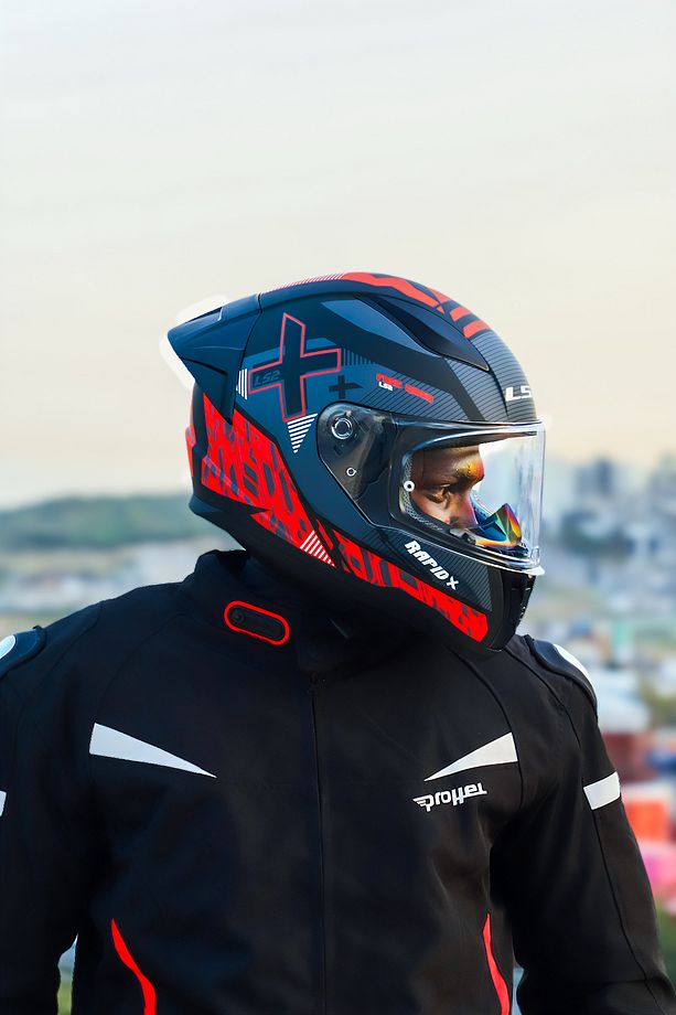 RAPID 2 XTREET MAT SİYAH-KIRMIZI KASK+SPOILER - 3