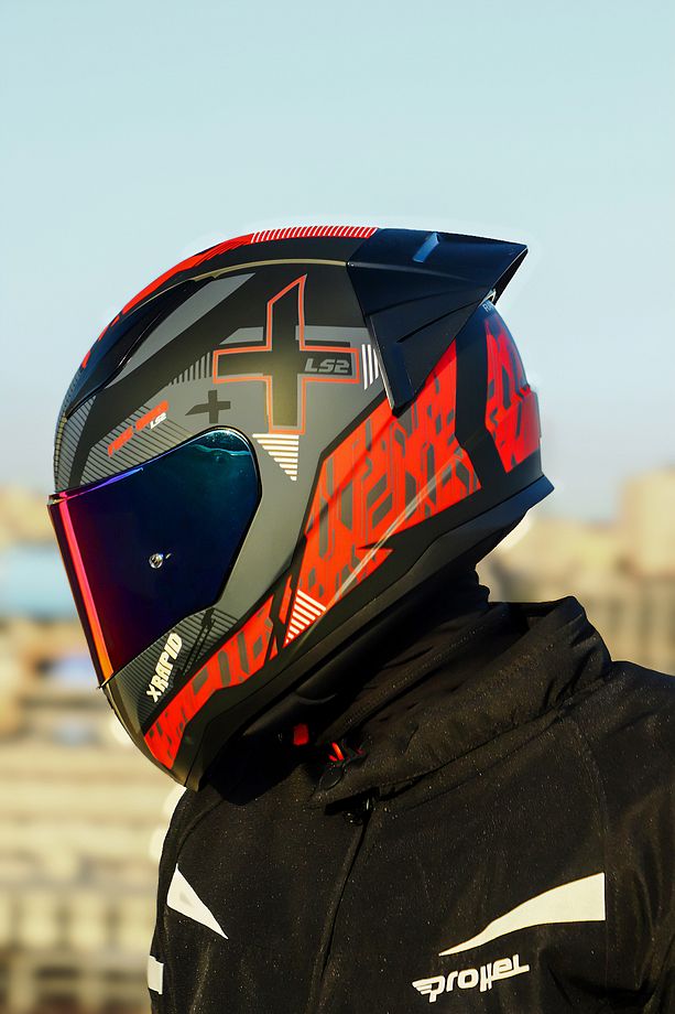 Rapıd 2 Race Xtreet Mat Siyah-kırmızı Kask Spoıler - 3