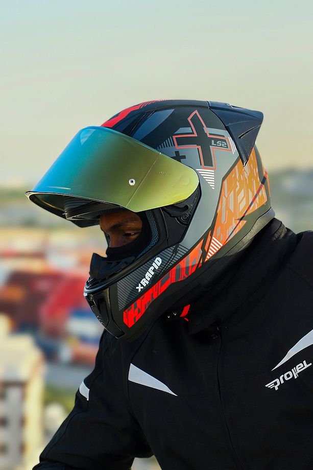 RAPID 2  XTREET MAT SİYAH-KIRMIZI KASK+SPOILER - 5